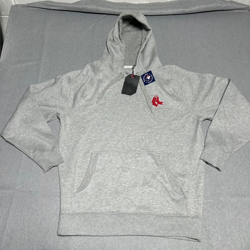 Antigua Men Boston Red Sox Hoodie Large Gray MLB Pullover Sweatshirt NWT